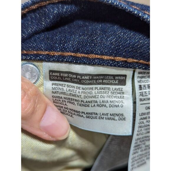 Levi Strauss & Co. Men's Blue Dark-Wash Mid-Rise Straight-Leg Denim Jeans Size 4 - Picture 6 of 8